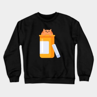 Antidepressant Cat Pill Bottle Mental Health Matters Crewneck Sweatshirt